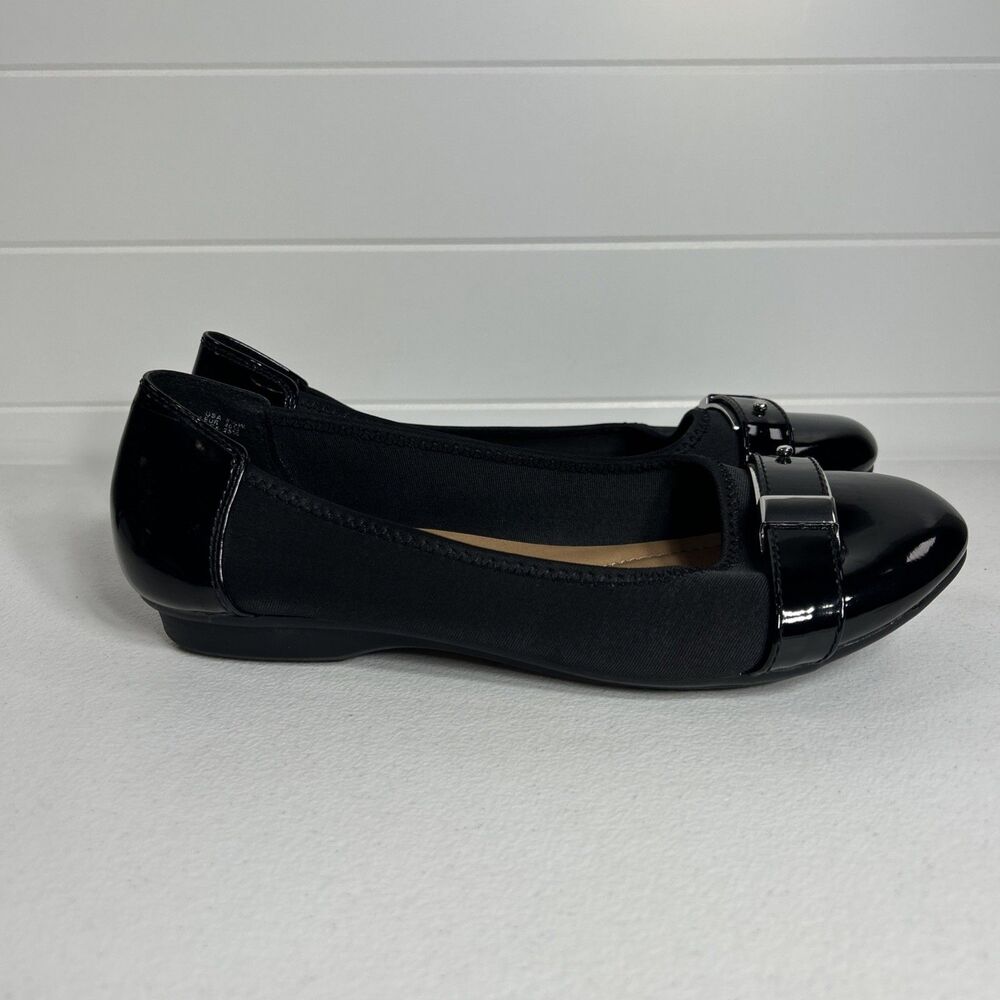 Dexflex Comfort Women’s Shoes Size 8.5 W Corey Slip-On Ballet Flats Buckle